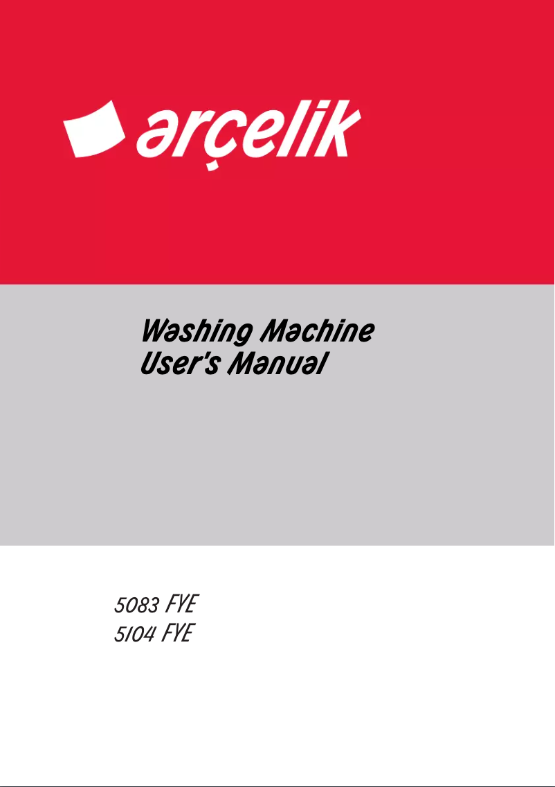 Page n°1 - Manuel utilisateur Arçelik 5104 FYE