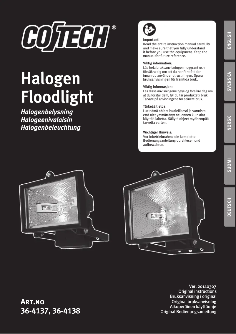 Page 1 de la notice Manuel utilisateur Cotech 36-4137