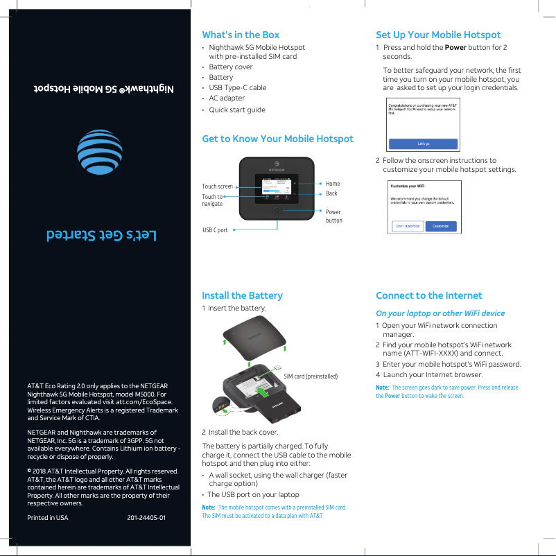 Page 1 de la notice Guide d'installation Netgear Nighthawk MR5000