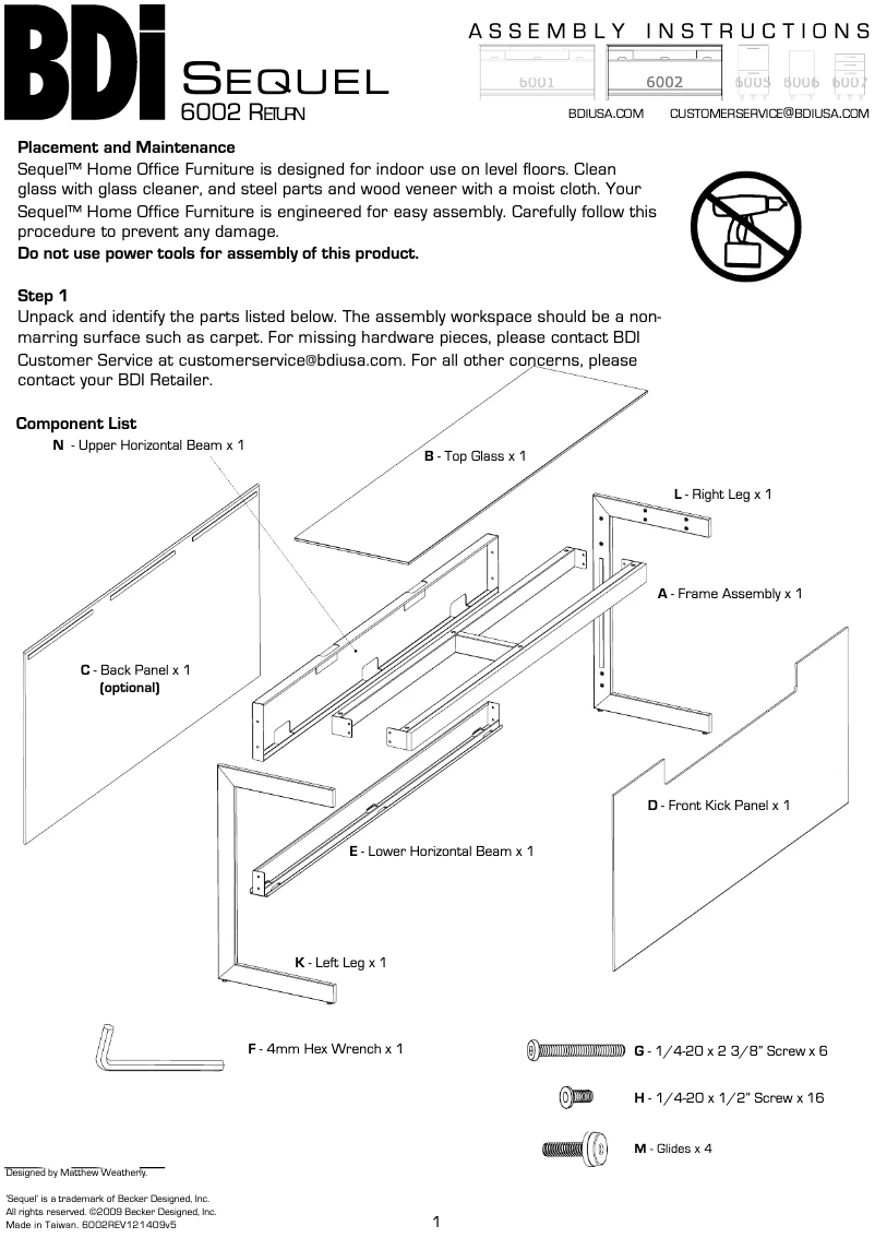 Image de la première page du manuel de l'appareil Sequel 6002