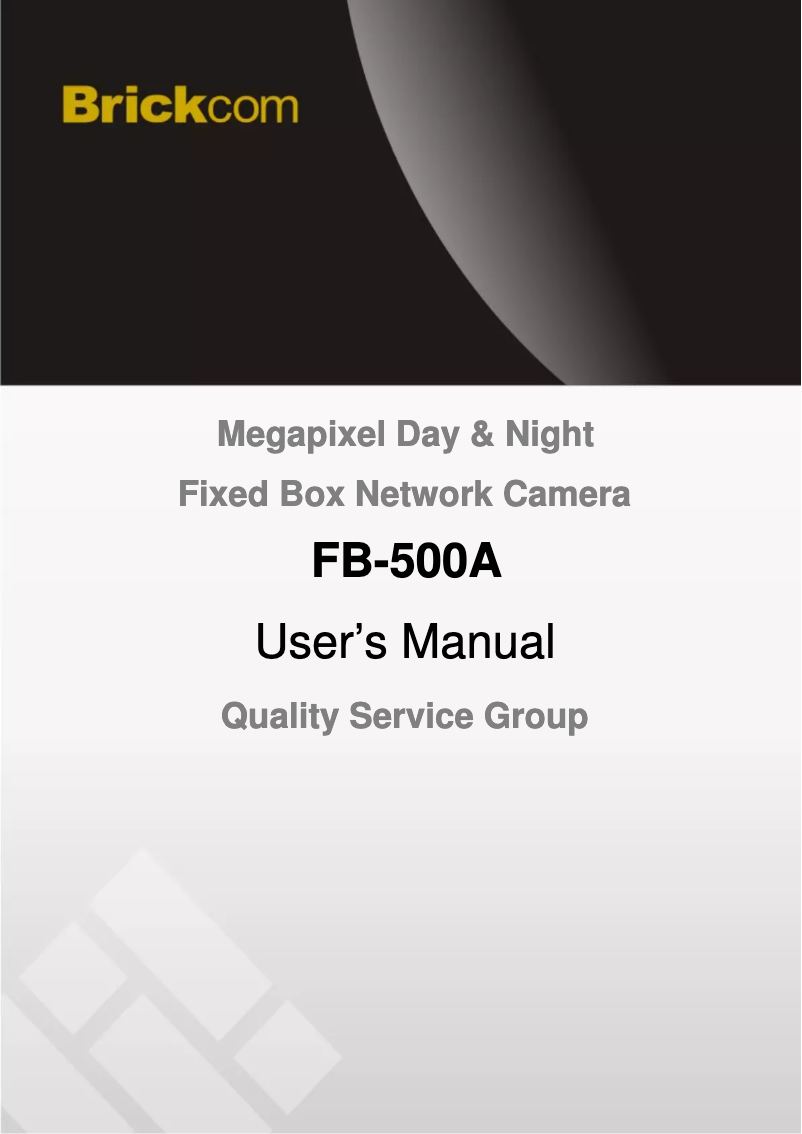 Page n°1 - Manuel utilisateur Brickcom FB-300NP