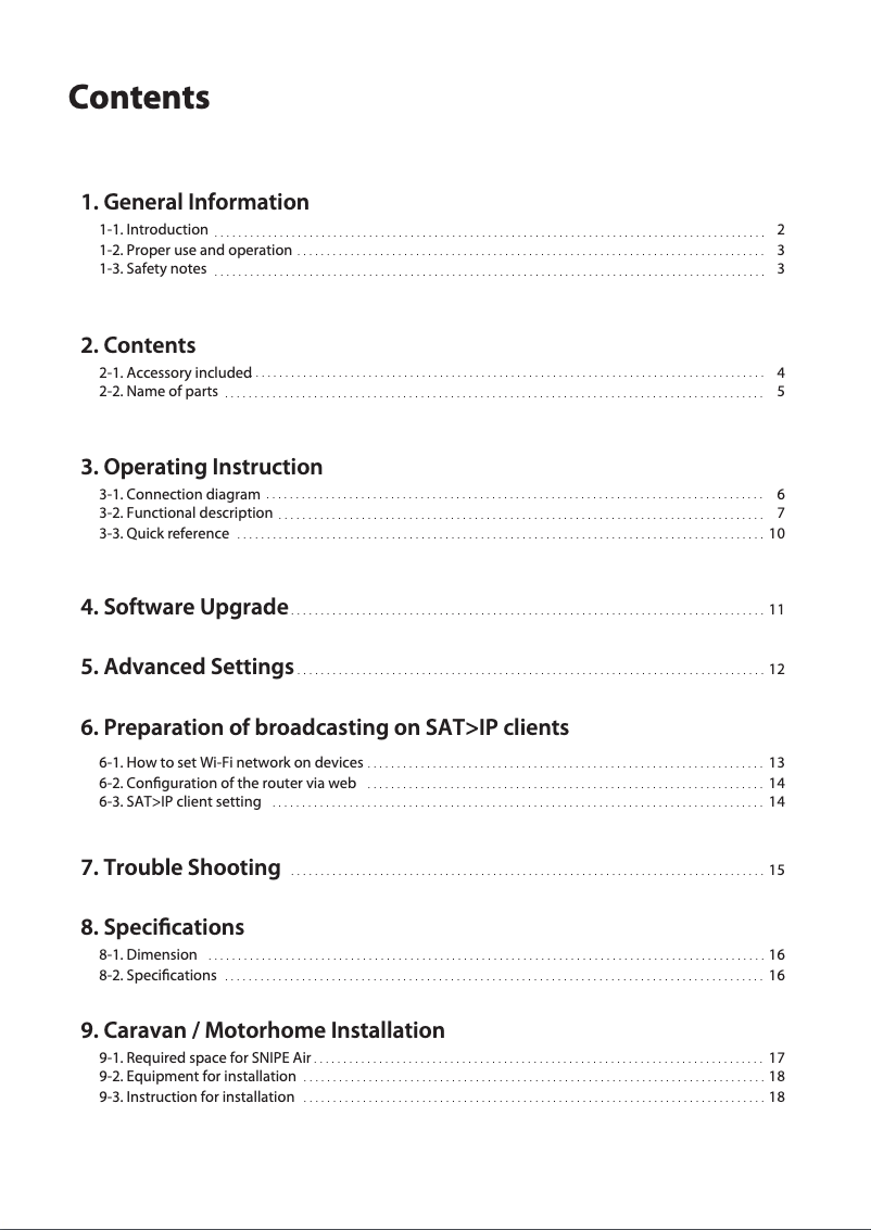 Image de la première page du manuel de l'appareil Snipe Air