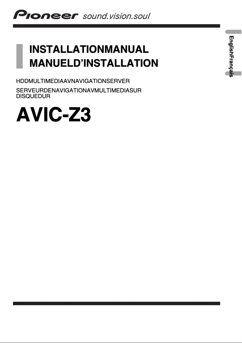 Image de la première page du manuel de l'appareil AVIC-Z3