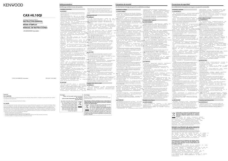 Page n°1 - Manuel utilisateur Kenwood CAX-HL10Qi