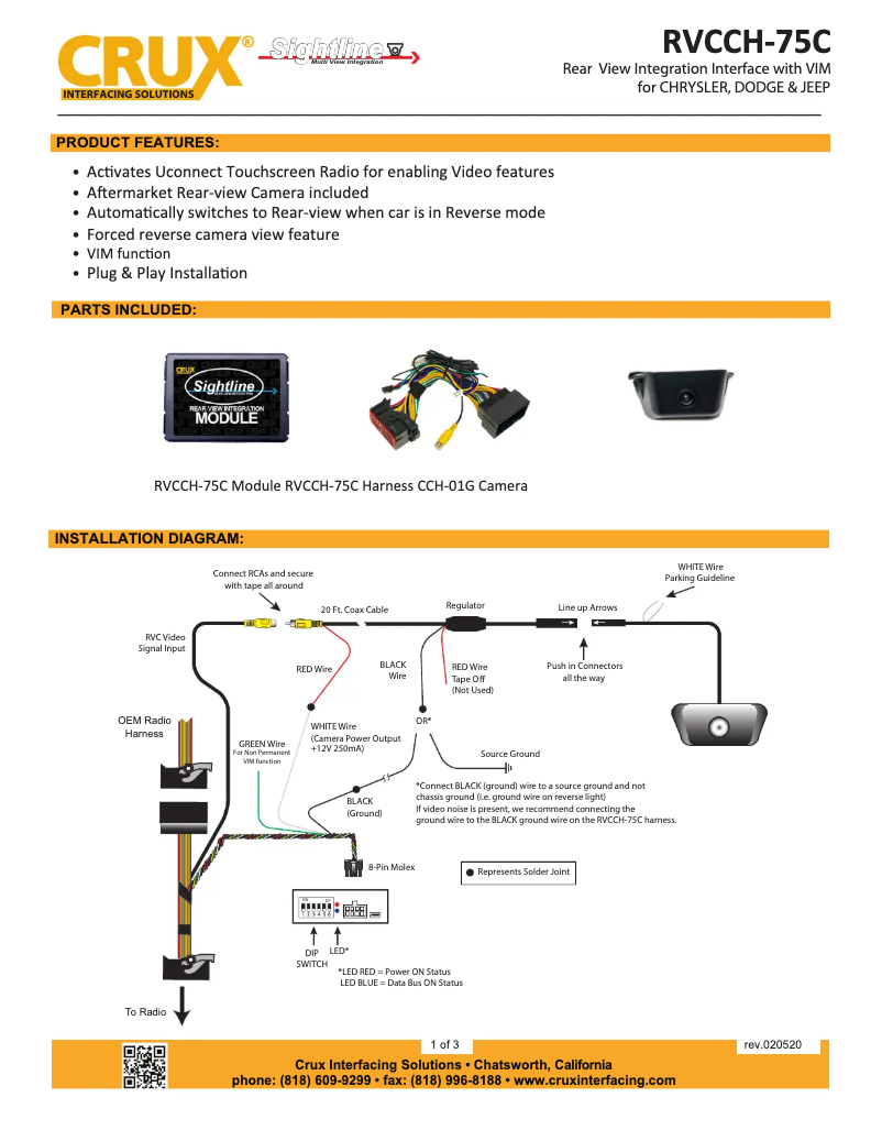Página 1 del manual Manual de usuario CRUX RVCCH-75C