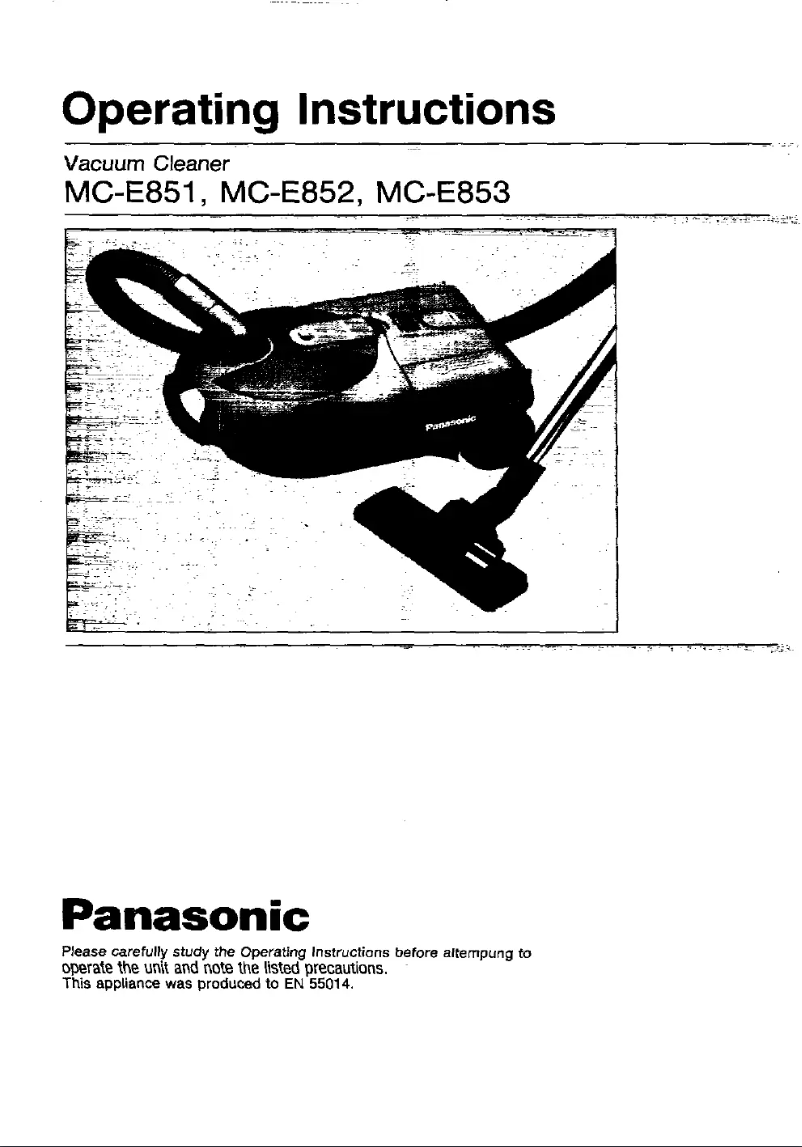 Page 1 de la notice Manuel utilisateur Panasonic MC-E853