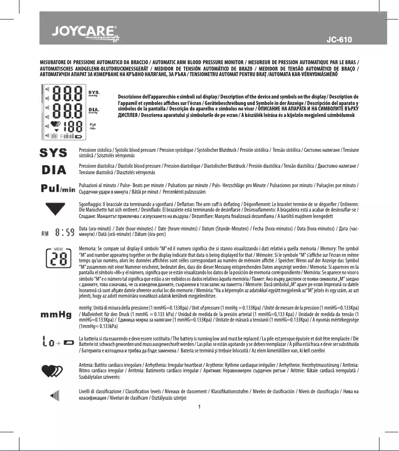 Image de la première page du manuel de l'appareil JC-610