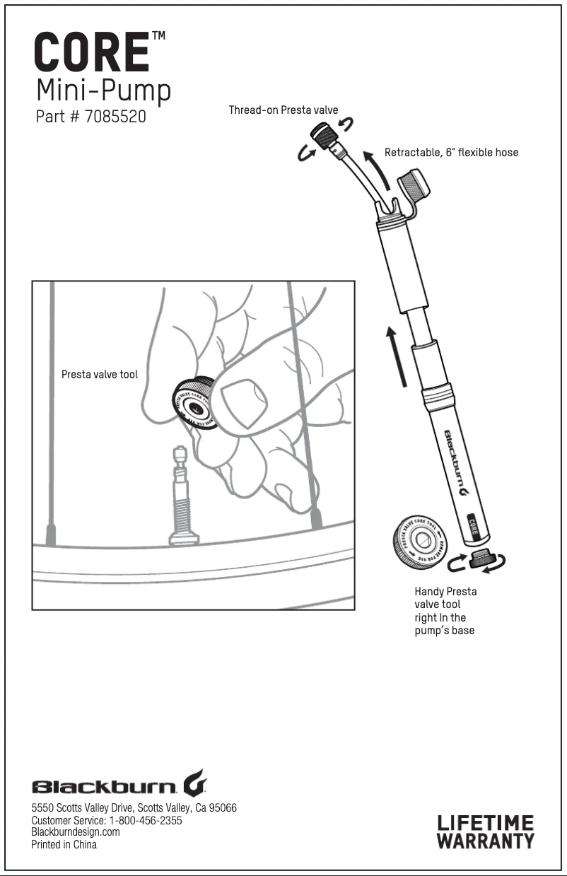 Page 1 de la notice Manuel utilisateur Blackburn Core