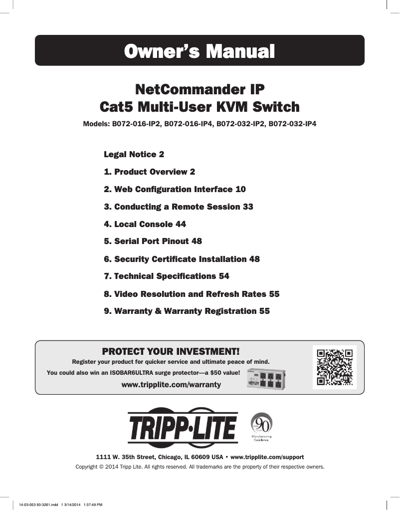 Page n°1 - Manuel utilisateur Tripp Lite B072-032-IP2