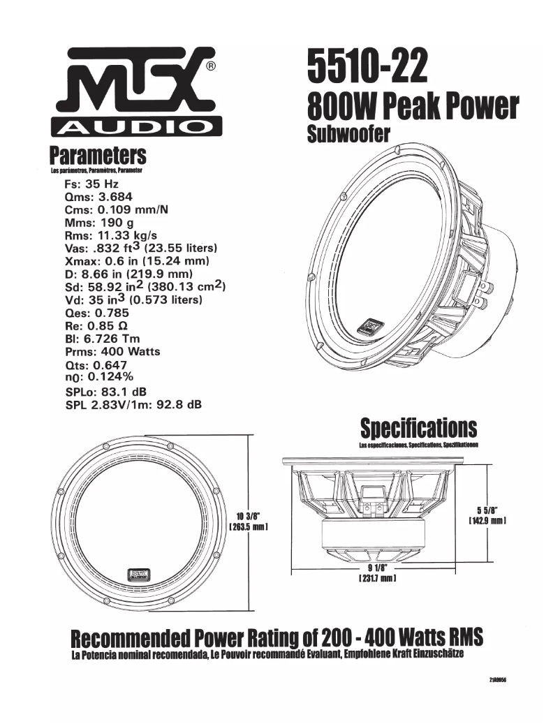 Página 1 del manual Manual de usuario MTX Audio 5510-22