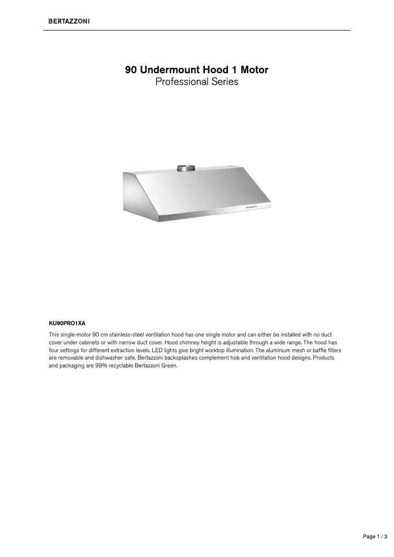 Image de la première page du manuel de l'appareil KU90PRO1XA