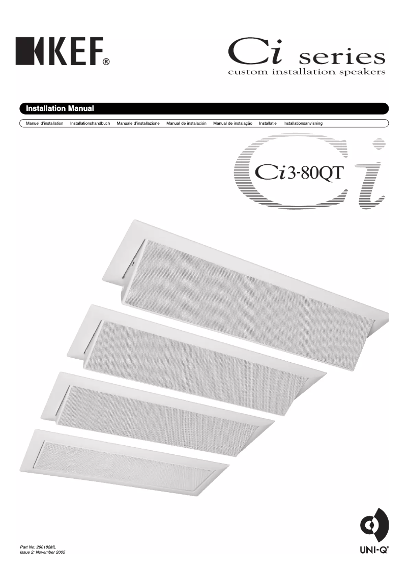 Página 1 del manual Manual de usuario KEF Ci3-80QT