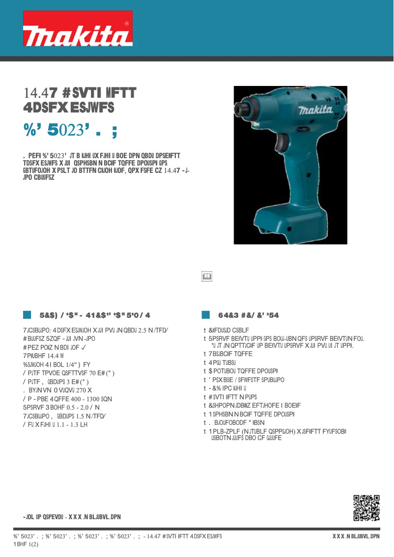 Page n°1 - Fiche technique Makita DFT023FMZ
