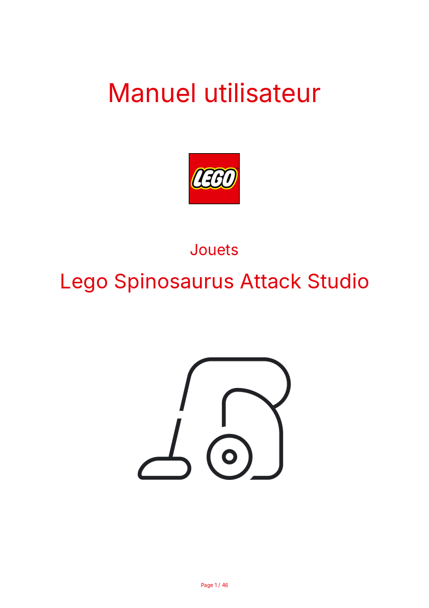 Page n°1 - Manuel utilisateur Lego Spinosaurus Attack Studio