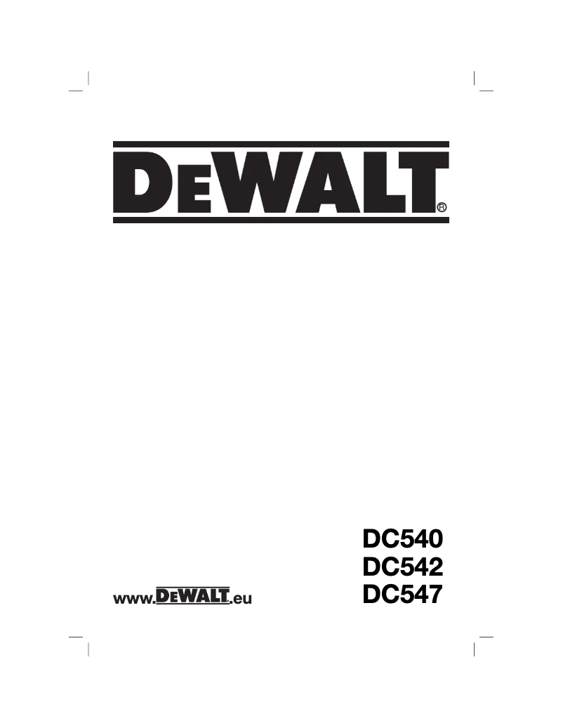 Page 1 de la notice Manuel utilisateur DeWalt DC542
