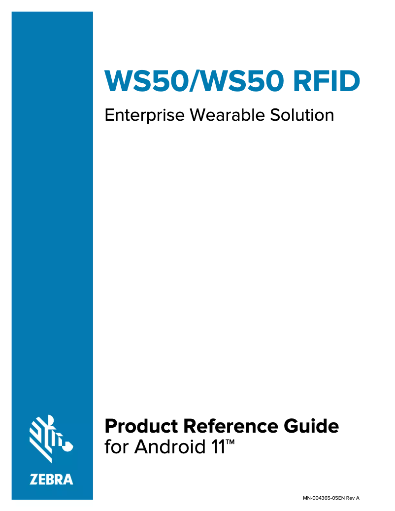 Page 1 de la notice Manuel utilisateur Zebra WS50