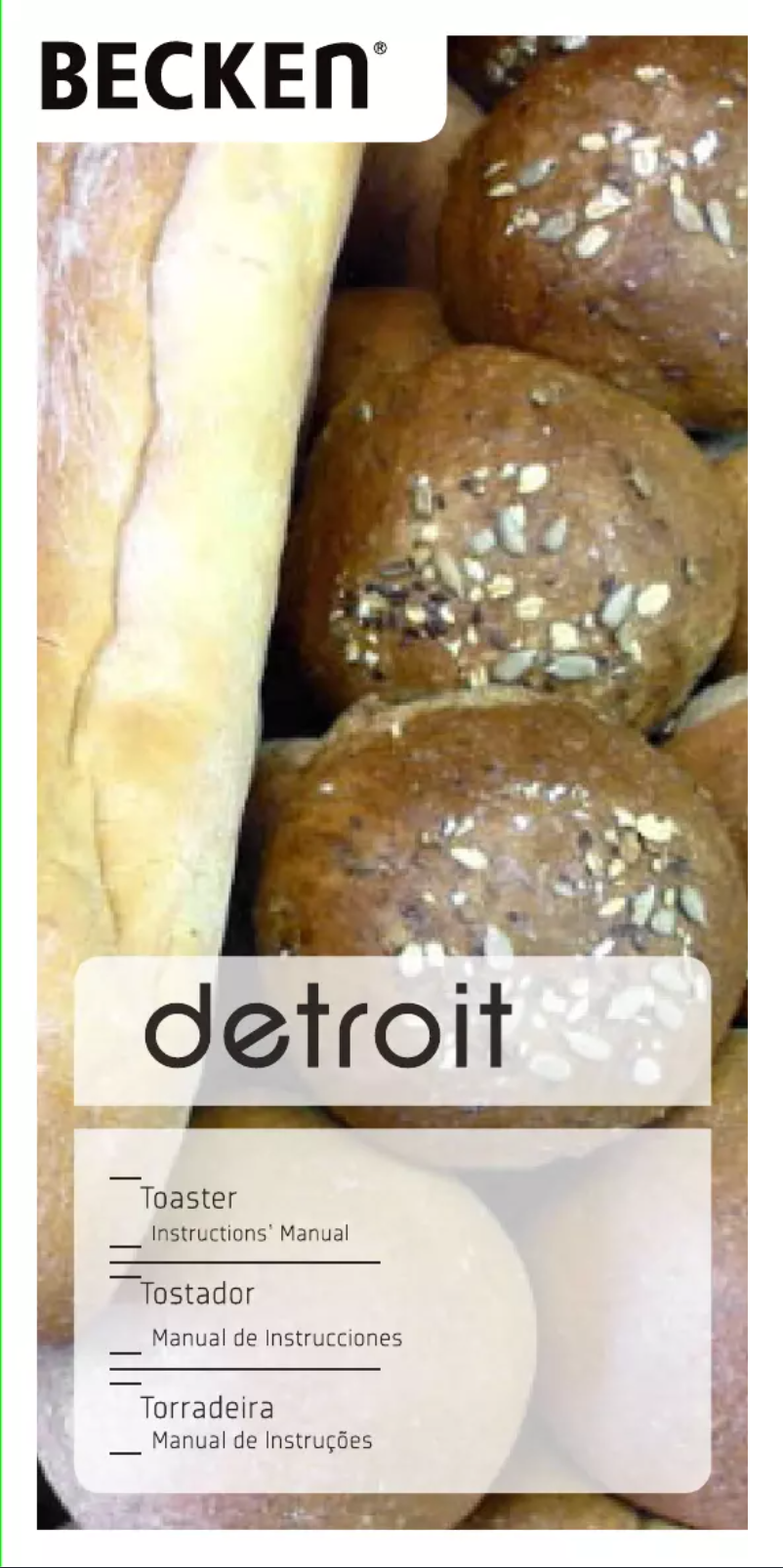 Image de la première page du manuel de l'appareil Detroit