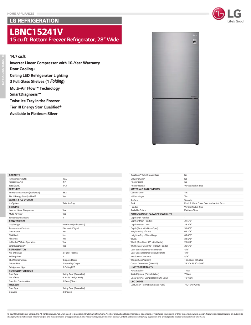 Image de la première page du manuel de l'appareil LBNC15241V
