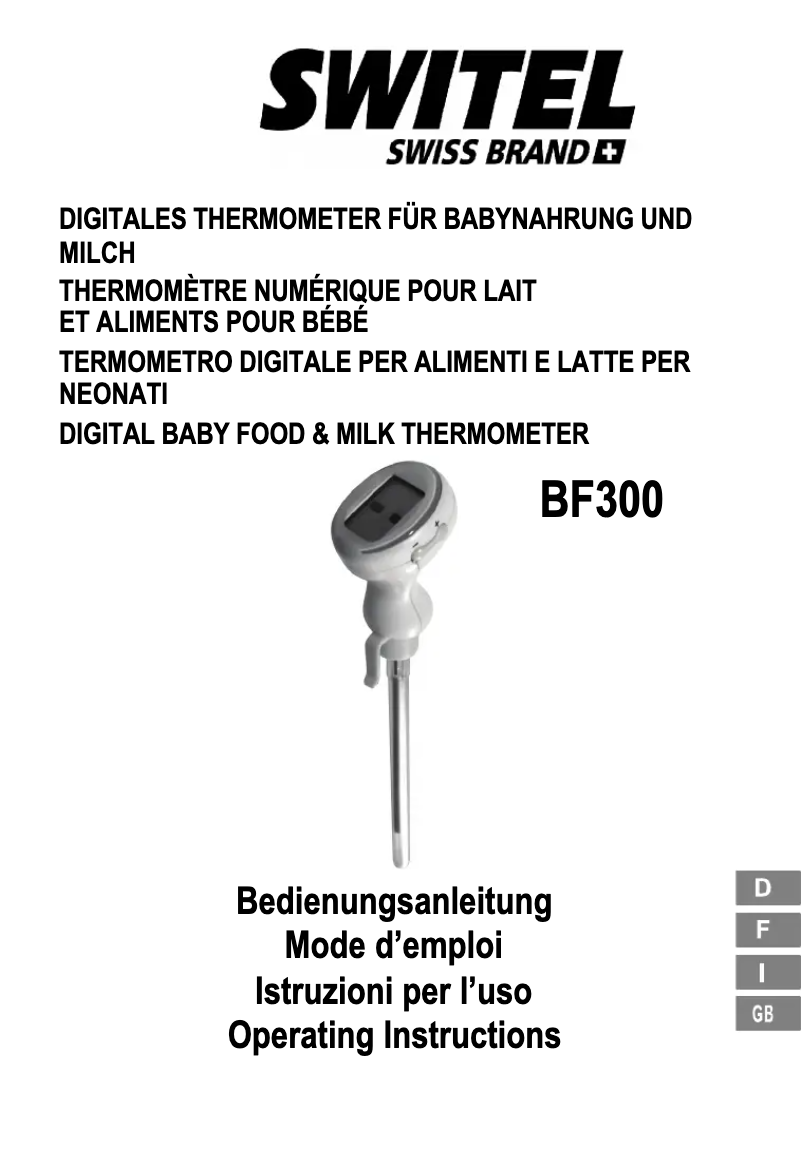 Page 1 de la notice Manuel utilisateur Switel BF300