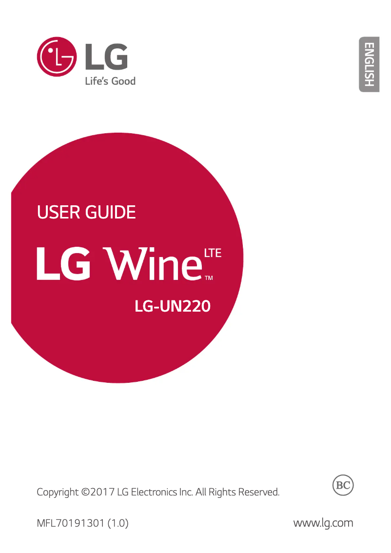 Page 1 de la notice Manuel utilisateur LG Wine LTE