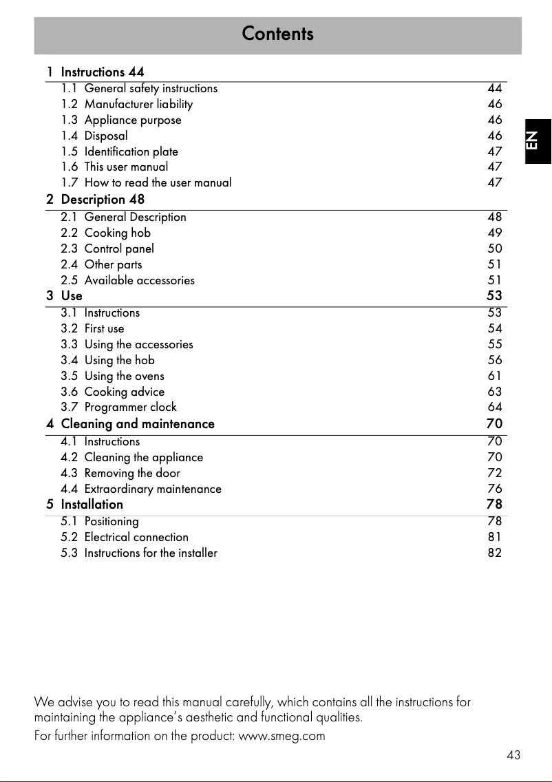 Page n°1 - Fiche technique Smeg TR62IP
