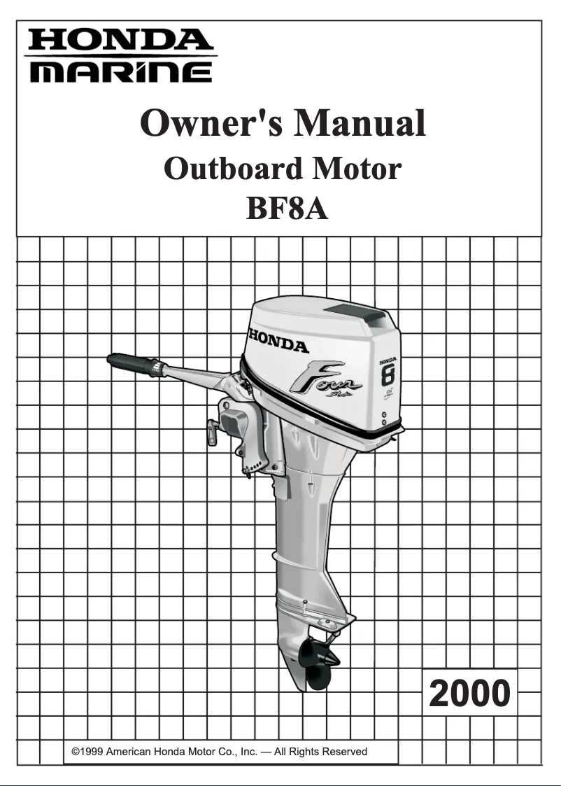 Page 1 de la notice Manuel utilisateur Honda BF8A (2000)