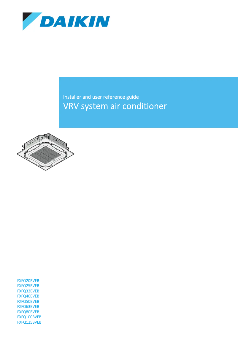 Page n°1 - Guide d'installation Daikin FXFQ40BVEB