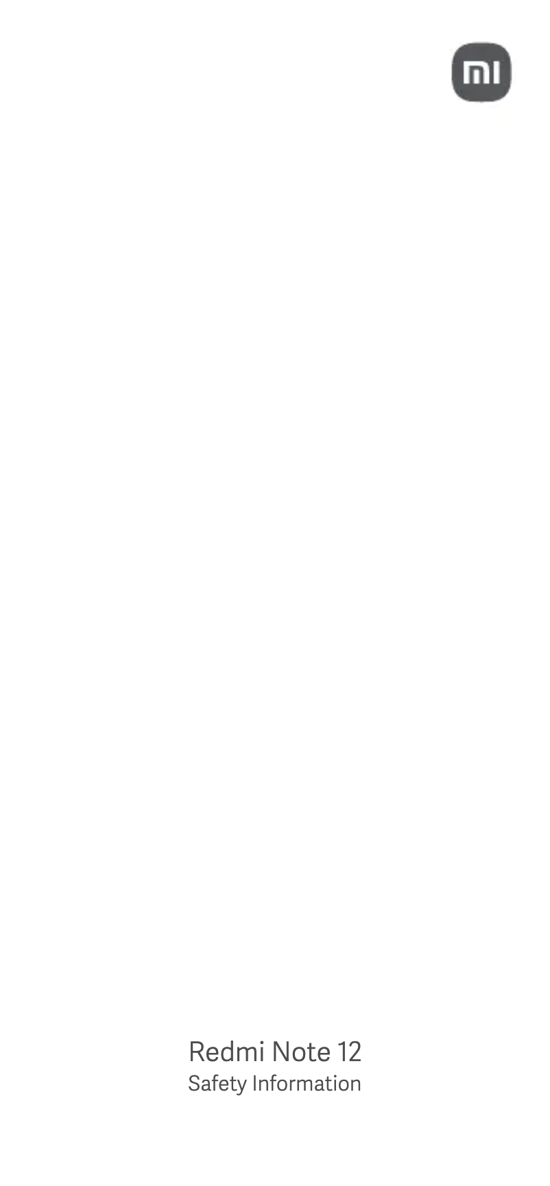 Page n°1 - Manuel utilisateur Xiaomi Redmi Note 12