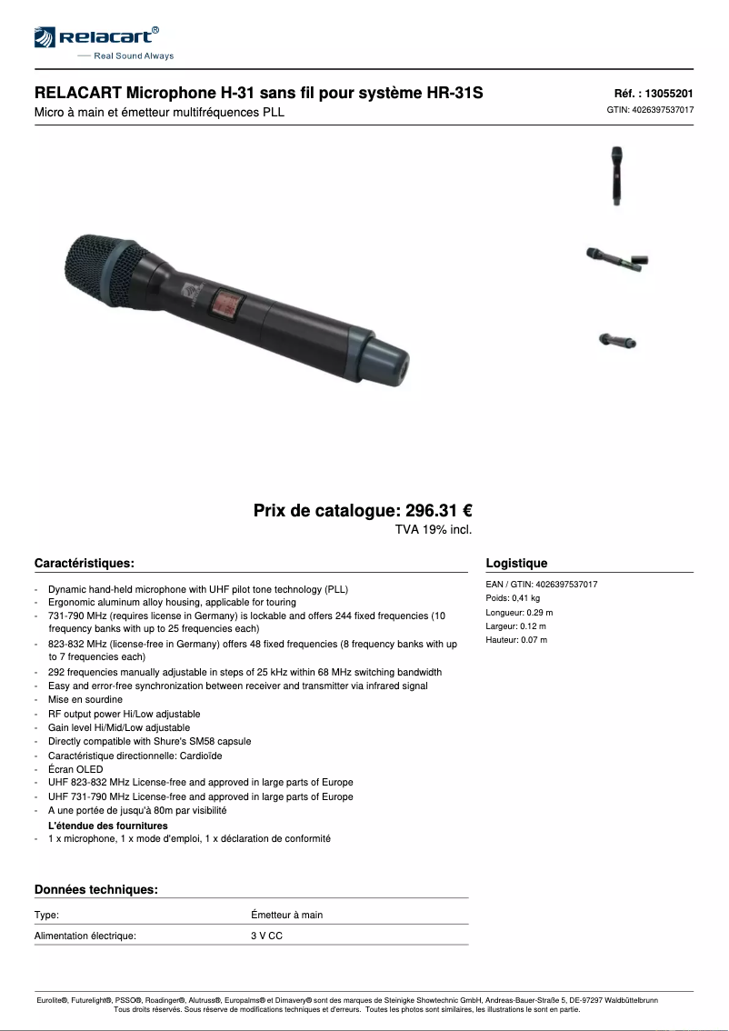 Image de la première page du manuel de l'appareil H-31