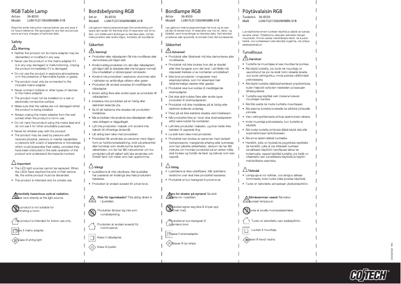 Page 1 de la notice Manuel utilisateur Cotech 36-8550