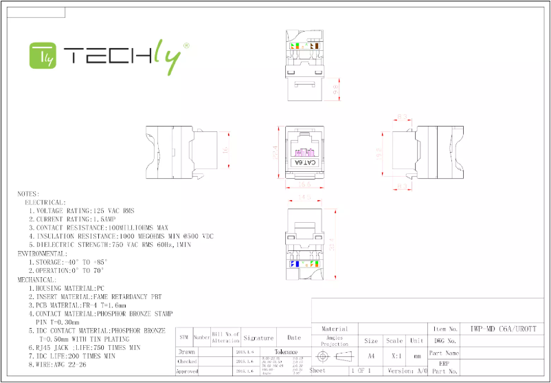 Page n°1 - Manuel utilisateur Techly IWP-MD C6A/UROTT
