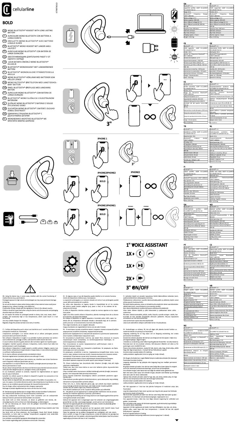 Page n°1 - Manuel utilisateur Cellular Line Bold