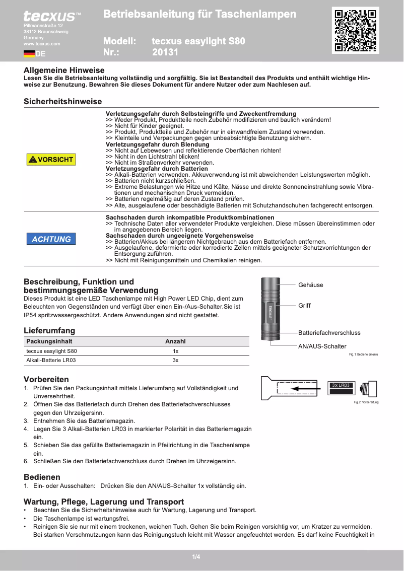 Image de la première page du manuel de l'appareil Easylight S80