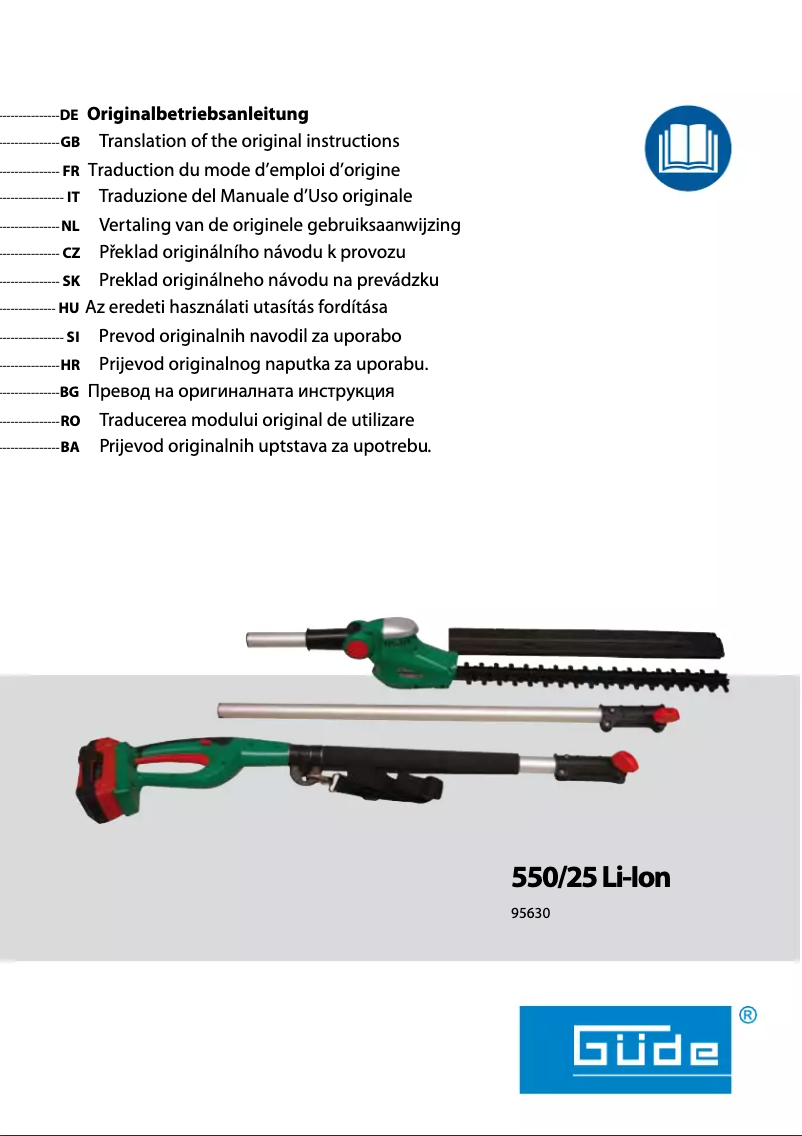 Image de la première page du manuel de l'appareil 550/25 LI-ION