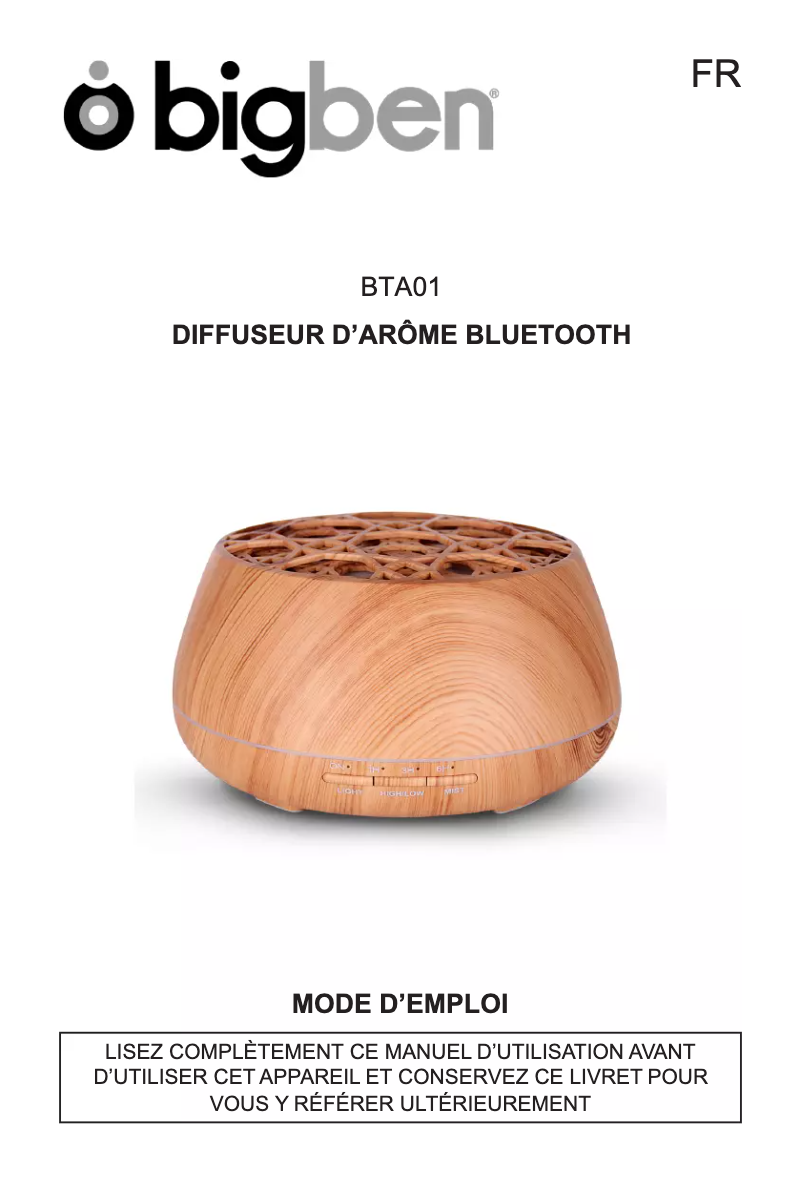 Image de la première page du manuel de l'appareil BTA01