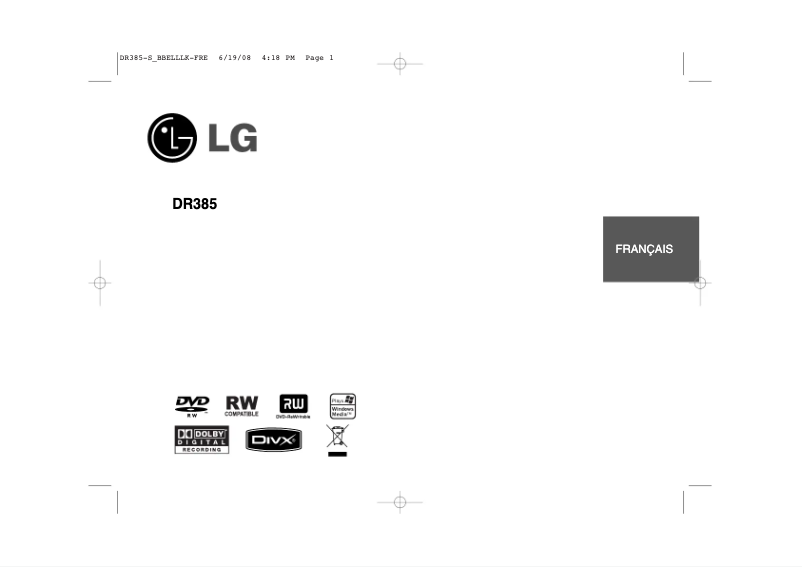 Page n°1 - Manuel utilisateur LG DR385