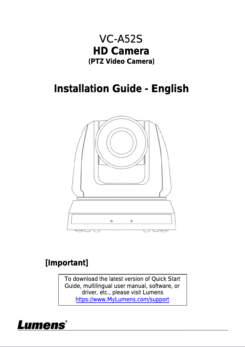 Image de la première page du manuel de l'appareil VC-A52S