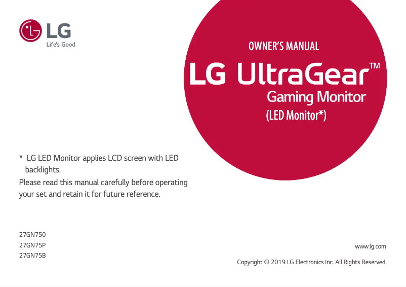Página 1 del manual Manual de usuario LG UltraGear 27GN75B