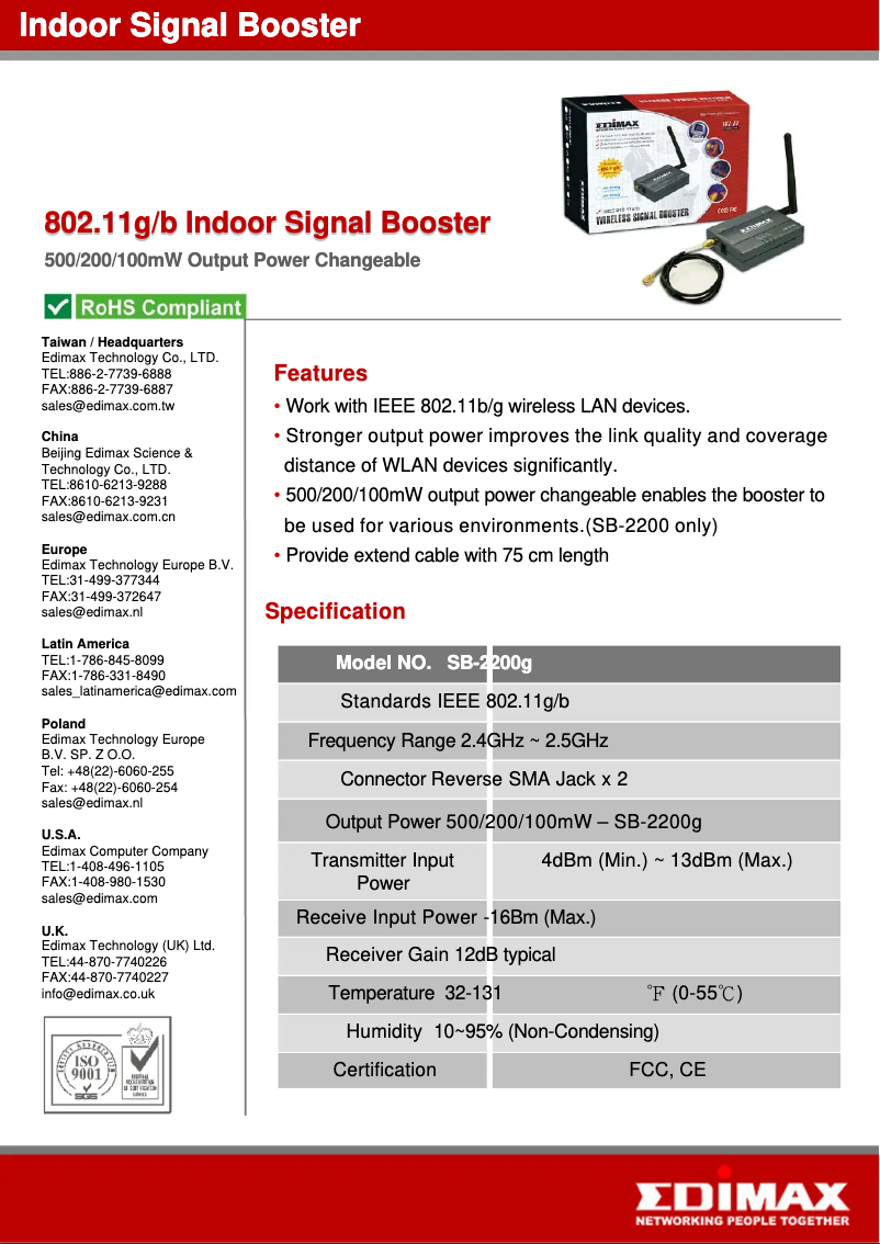 Page n°1 - Manuel utilisateur Edimax SB-2200g
