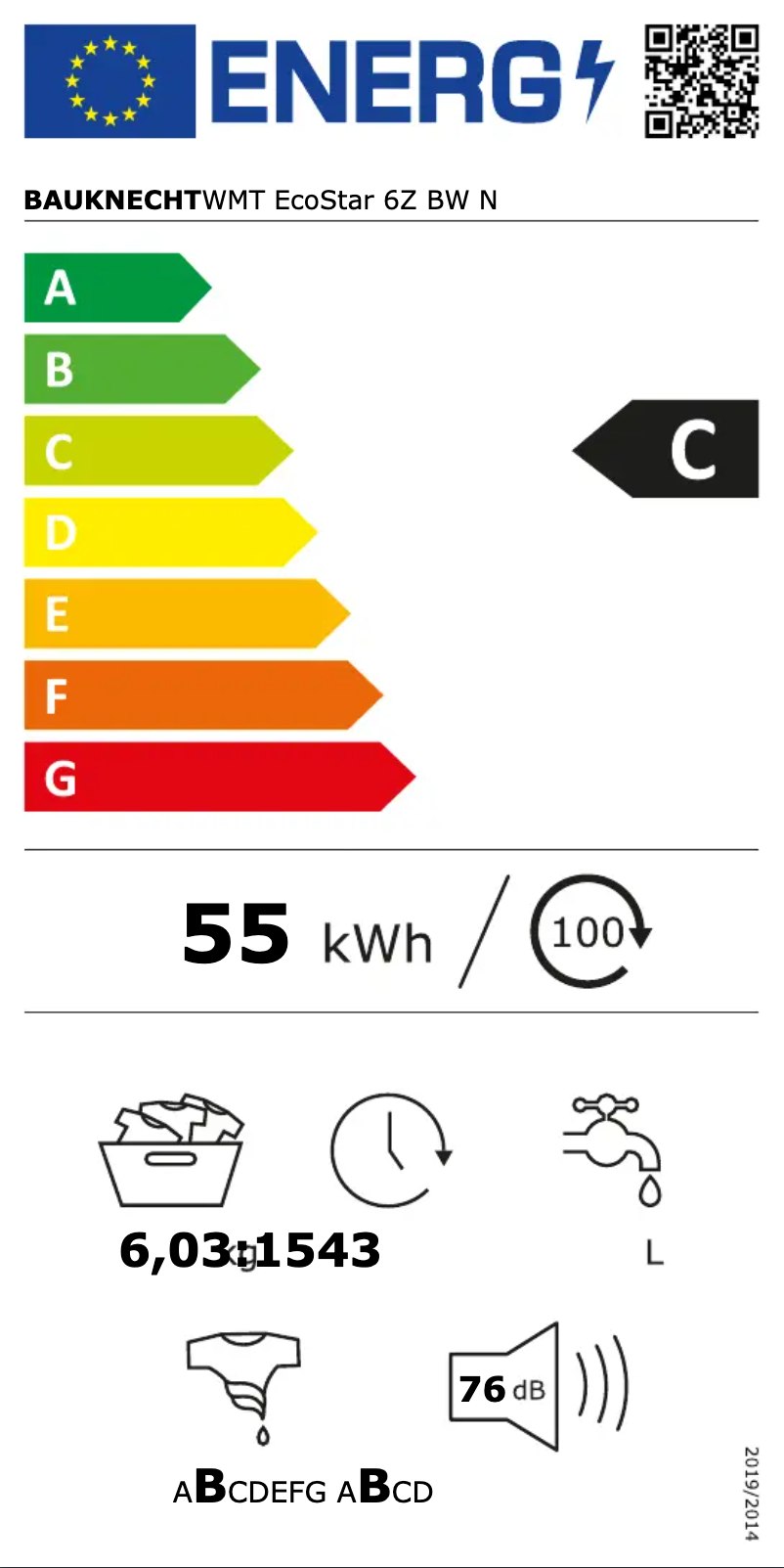 Page 1 de la notice Manuel utilisateur Bauknecht WMT EcoStar 6Z BW N