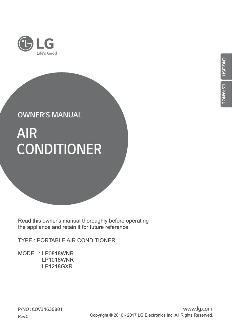 Image de la première page du manuel de l'appareil LP1018WNR