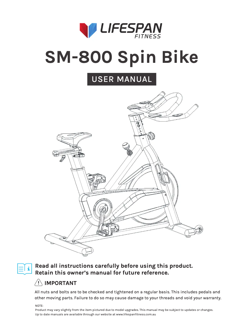 Page 1 de la notice Manuel utilisateur LifeSpan SM-800