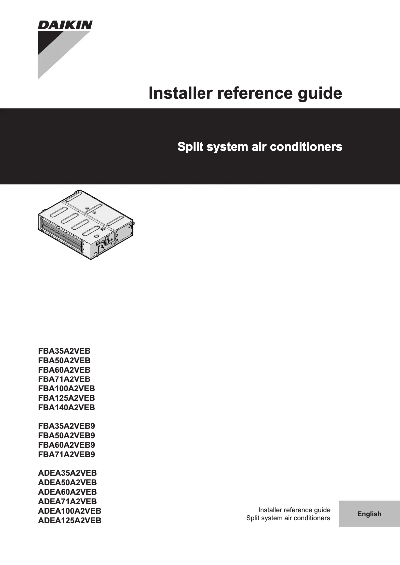 Página 1 del manual Guía de instalación Daikin ADEA60A2VEB
