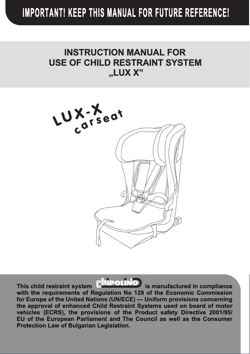 Page n°1 - Manuel utilisateur Chipolino Lux-X