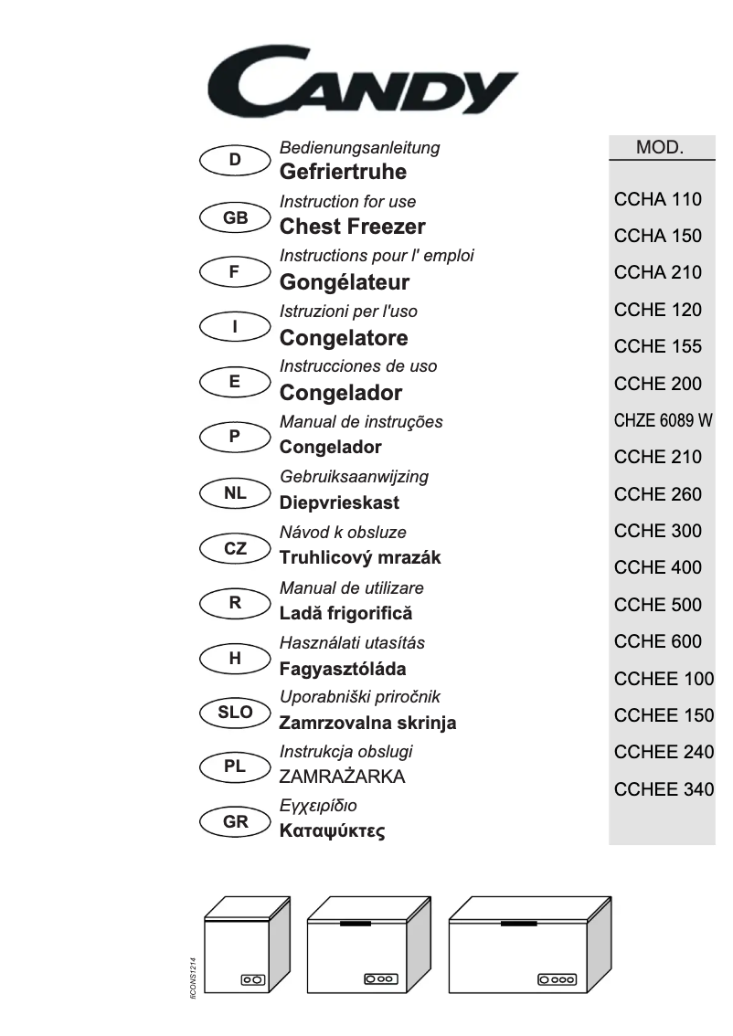 Page 1 de la notice Manuel utilisateur Candy CCHE 500
