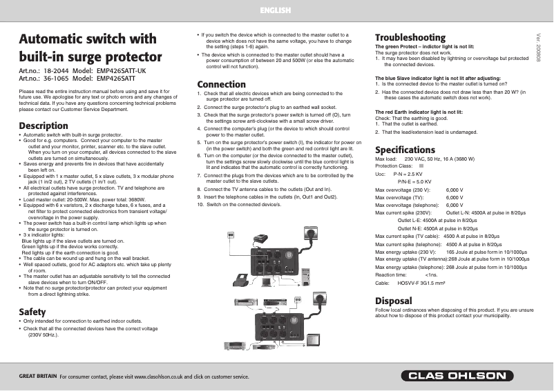 Image de la première page du manuel de l'appareil EMP426SATT