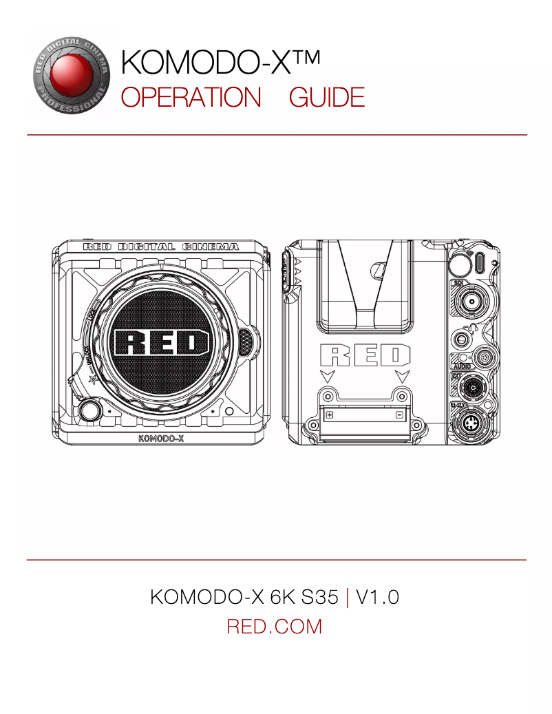 Page 1 de la notice Manuel utilisateur Red Digital Cinema Komodo-X