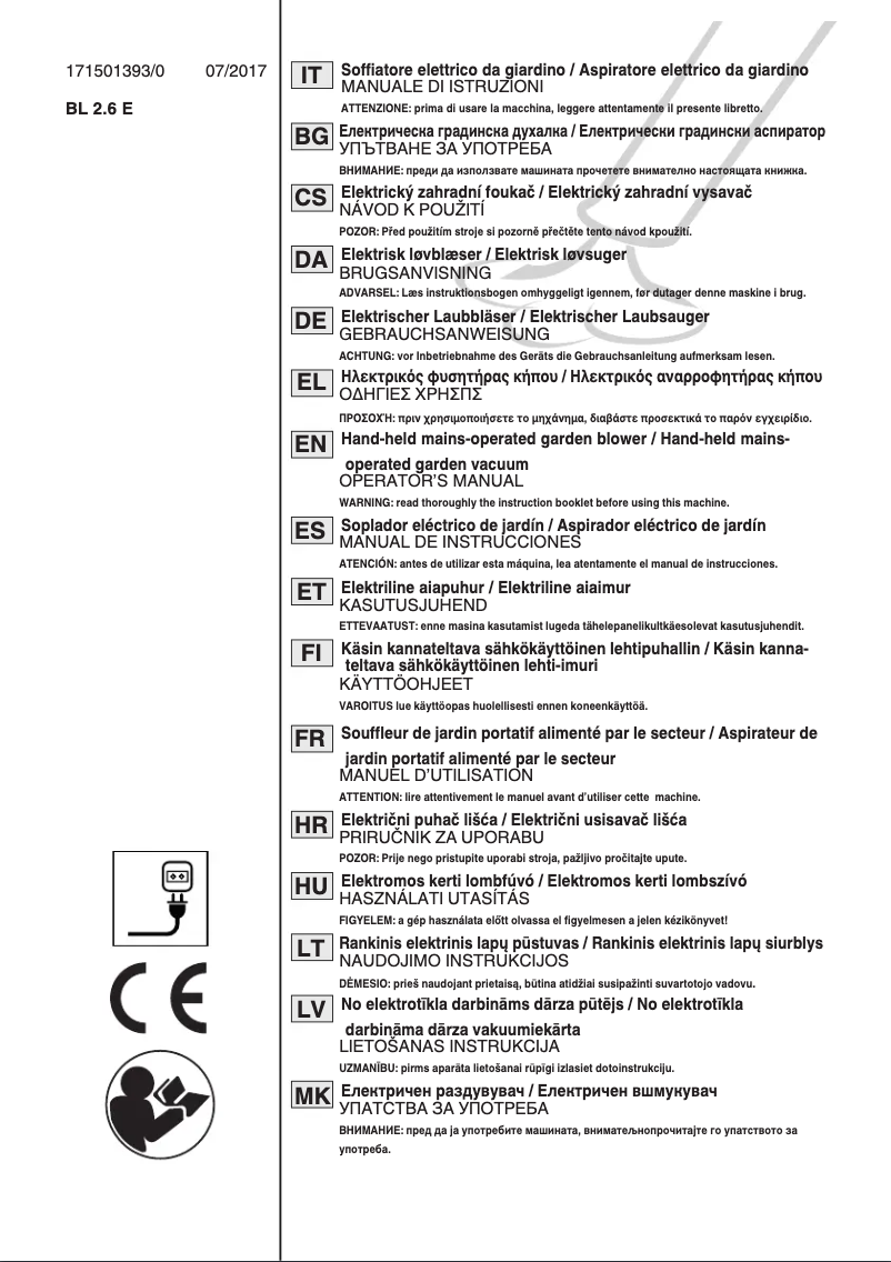 Image de la première page du manuel de l'appareil BL 130c V