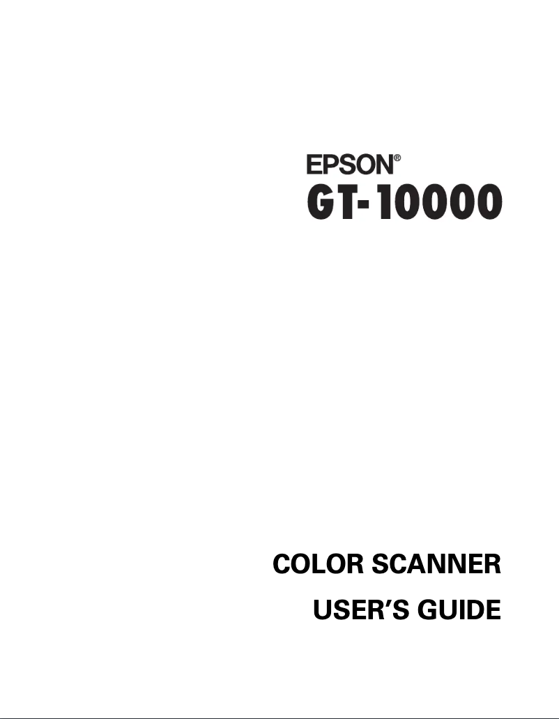 Página 1 del manual Manual de usuario Epson GT-10000