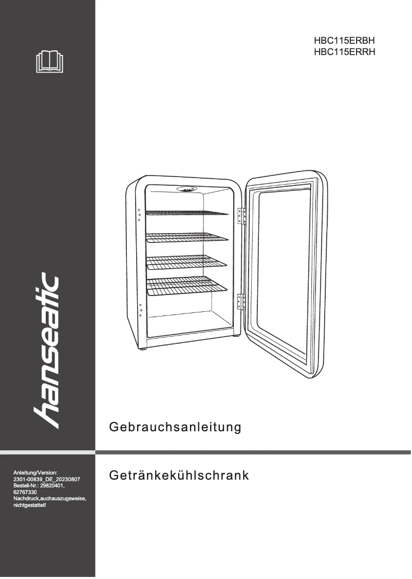 Página 1 del manual Manual de usuario Hanseatic HBC115ERBH